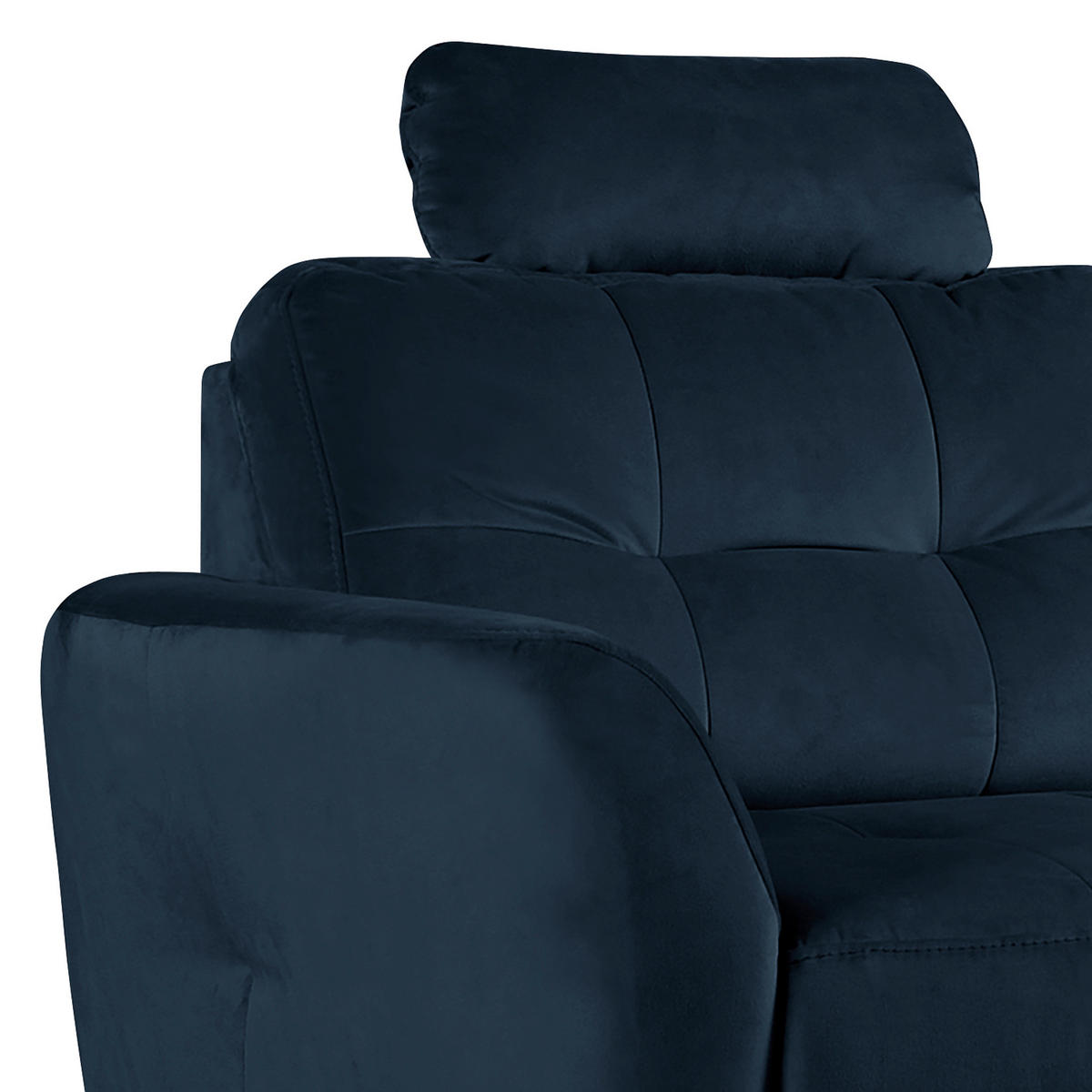 ECKSOFA Dunkelblau Samt Bettkasten, Schlaffunktion, Liegefläche im Originalstoff  - Buchefarben/Dunkelblau, Design, Holz/Textil (238/168cm) - Livetastic