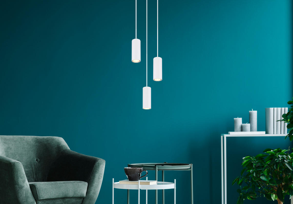 HÄNGLAMPA JAMES 21/120 cm  - vit, Design, metall (21/120cm) - Globo