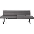 SITZBANK 220/87/70-86 cm  in Grau  - Schwarz/Grau, KONVENTIONELL, Textil/Metall (220/87/70-86cm) - Moderano