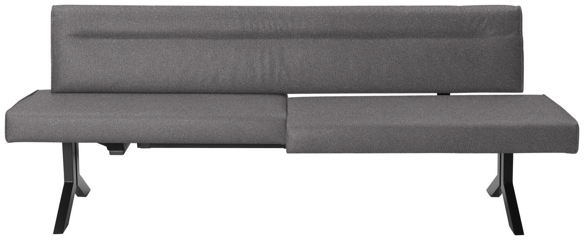 SITZBANK in Metall, Textil Grau  - Schwarz/Grau, Konventionell, Textil/Metall (220/87/70-86cm) - Moderano