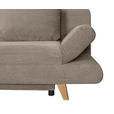 SCHLAFSOFA Cord Taupe  - Taupe/Buchefarben, KONVENTIONELL, Holz/Textil (200/75/85cm) - Carryhome