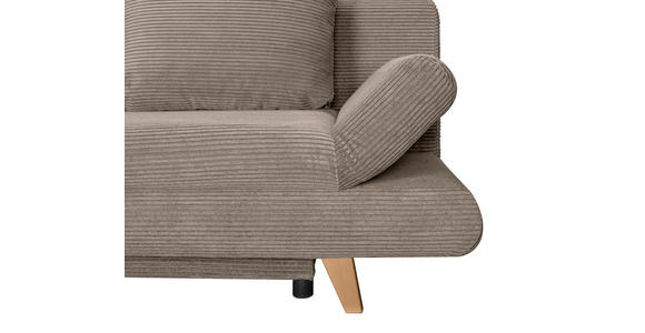 SCHLAFSOFA Cord Taupe  - Taupe/Buchefarben, KONVENTIONELL, Holz/Textil (200/75/85cm) - Carryhome