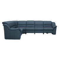 ECKSOFA  in Echtleder Blau  260/324 cm  - Blau/Schwarz, KONVENTIONELL, Leder/Kunststoff (260/324cm) - Cantus