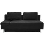SCHLAFSOFA Melody in Flachgewebe Schwarz  - Chromfarben/Schwarz, Design, Holz/Textil (205/77-93/99cm) - Novel