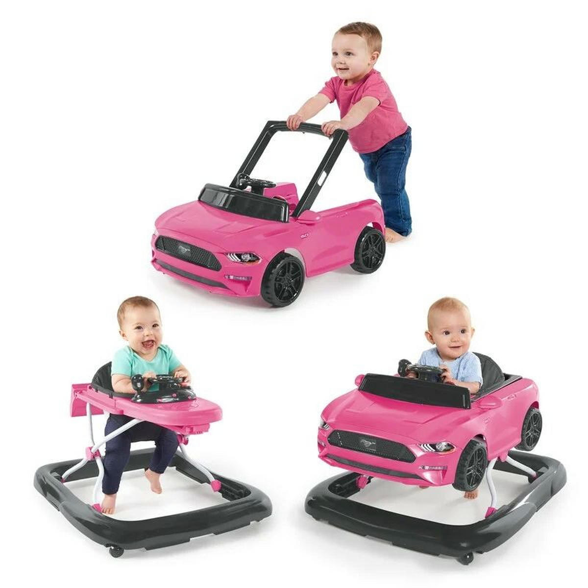 LAUFLERNWAGEN - Pink/Schwarz, Basics, Kunststoff/Textil (72,4/63,5/50cm)