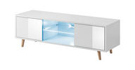 LOWBOARD Weiß  - Weiß, Design, Glas/Holz (140/45/42cm) - MID.YOU
