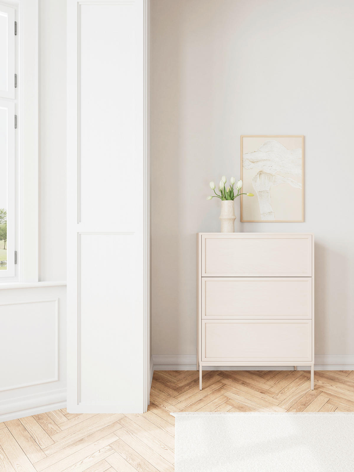 KOMMODE PALMDALE, 80/110/40 cm, 3 Schublade(n)  - Grau, Design, Holzwerkstoff/Metall (80/110/40cm) - MID.YOU