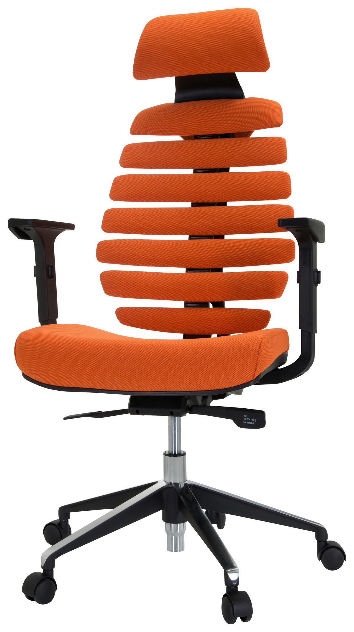 OTOČNÁ ŽIDLE, plochá tkanina, oranžová, černá - oranžová/černá, Moderní, kov/textil (65/131/53cm) - MID.YOU