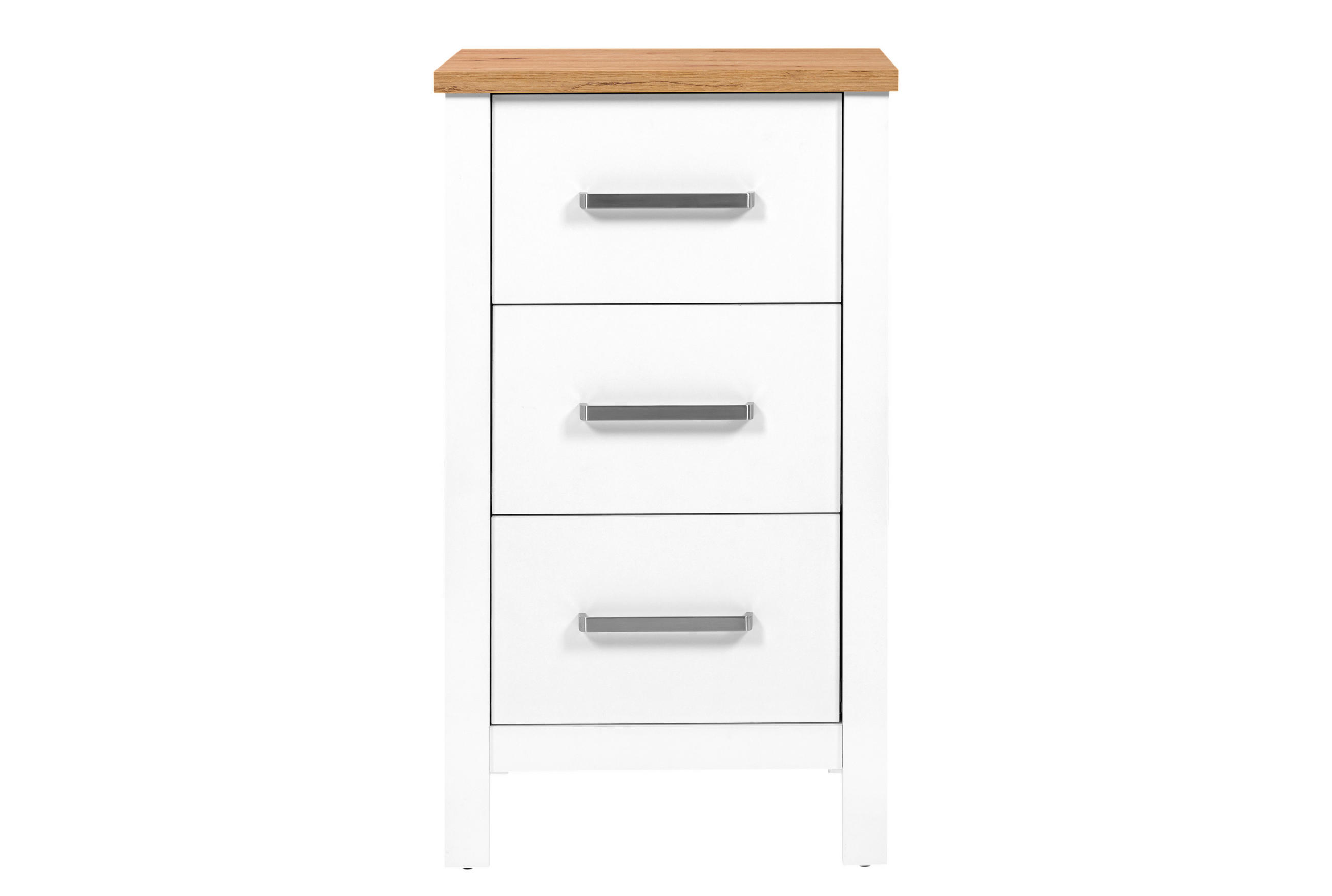KOMODA   53/92/45 cm   bijela, hrast Artisan  - bijela/srebrne boje, Romantično / ladanjski, drvni materijal/metal (53/92/45cm)