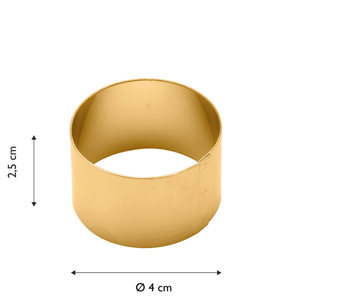 SERVIETTENRINGESET   - Goldfarben, Basics, Metall (4/2,5cm) - Echtwerk
