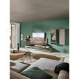 WOHNWAND  in Taupe, Nussbaumfarben  415/190/45 cm  - Taupe/Nussbaumfarben, Design, Glas/Holz (415/190/45cm) - Ambiente
