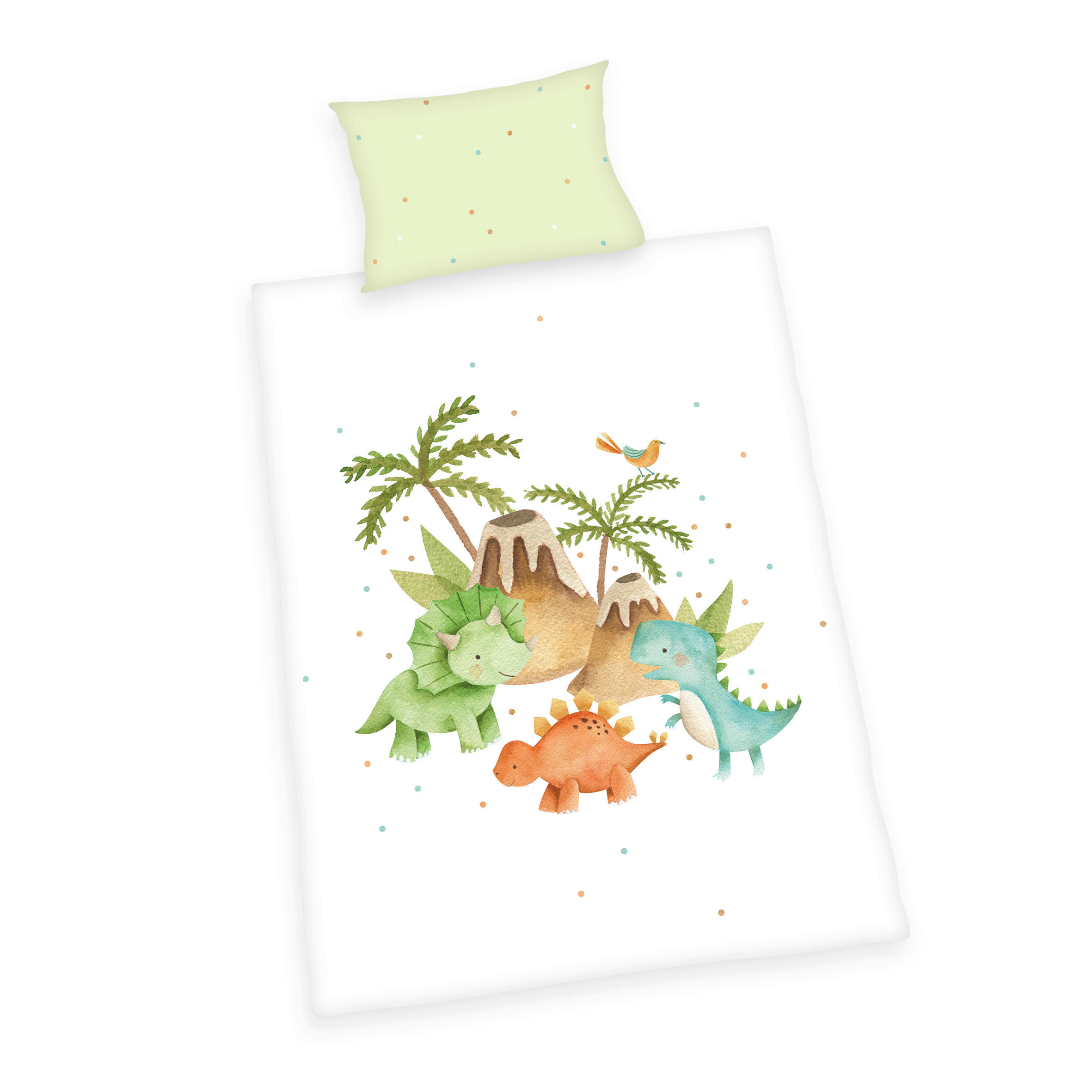 BABYBETTWÄSCHE Dinos Renforcé 100/135 cm  - Weiß, Basics, Textil (100/135cm) - baby best
