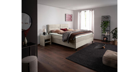 BOXSPRINGBETT 200/220 cm  in Beige  - Beige/Schwarz, KONVENTIONELL, Textil/Metall (200/220cm) - Esposa