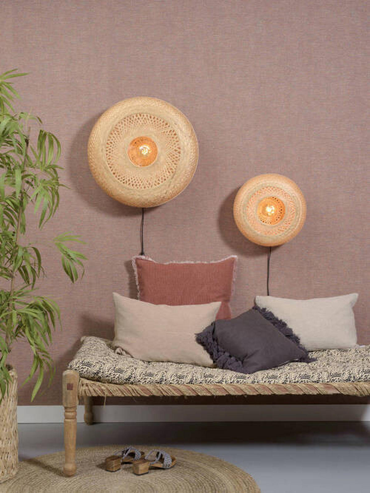 VÄGGLAMPA GOOD&MOJO 15/40/40 cm   - svart/naturfärgad, Trend, trä (15/40/40cm) - Good & Mojo