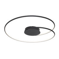 STROPNÍ LED SVÍTIDLO, 67/10 cm  - černá, Lifestyle, kov/plast (67/10cm) - Novel