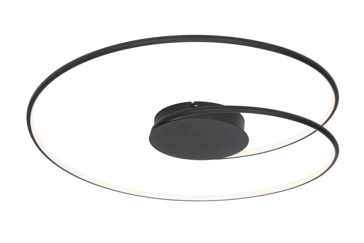 STROPNÍ LED SVÍTIDLO, 67/10 cm  - černá, Lifestyle, kov/plast (67/10cm) - Novel