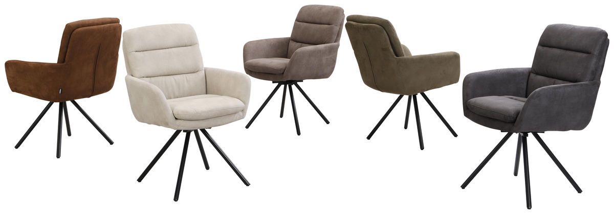 STOL MED ARMSTÖD järn vävt tyg  - svart/grå, Design, metall/textil (62/89/65cm) - Cantus