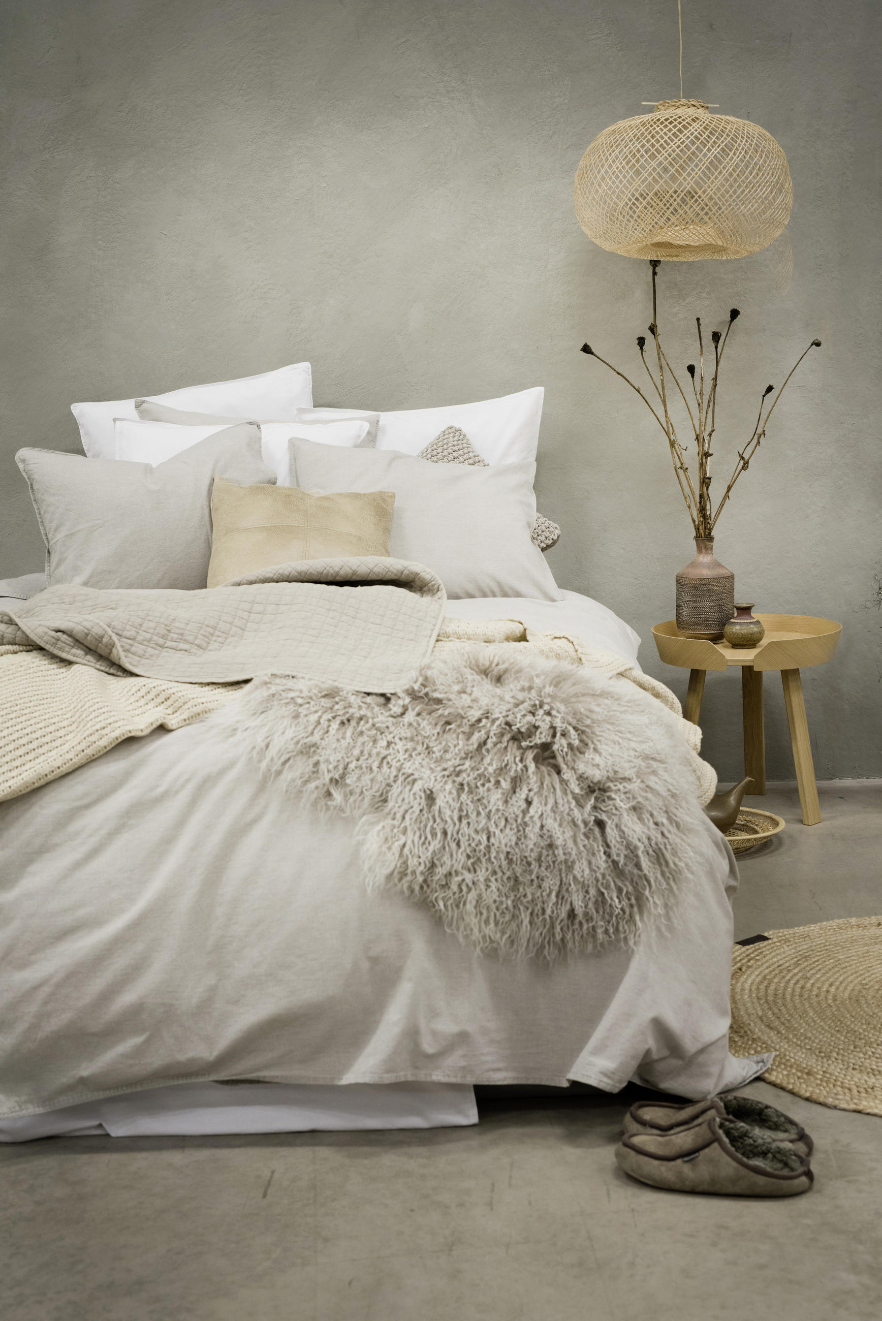 PÅSLAKANSET linneimitation 150/210 cm  - beige, Klassisk, textil (150/210cm)