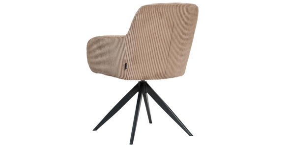 ARMLEHNSTUHL in Eisen Cord - Taupe/Schwarz, Design, Textil/Metall (60,5/82,5/62,5cm) - Novel