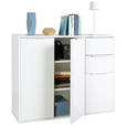 KOMMODE  in 106,7/87/35,3 cm  - Weiß Hochglanz/Schwarz, Design, Holzwerkstoff/Kunststoff (106,7/87/35,3cm) - Carryhome