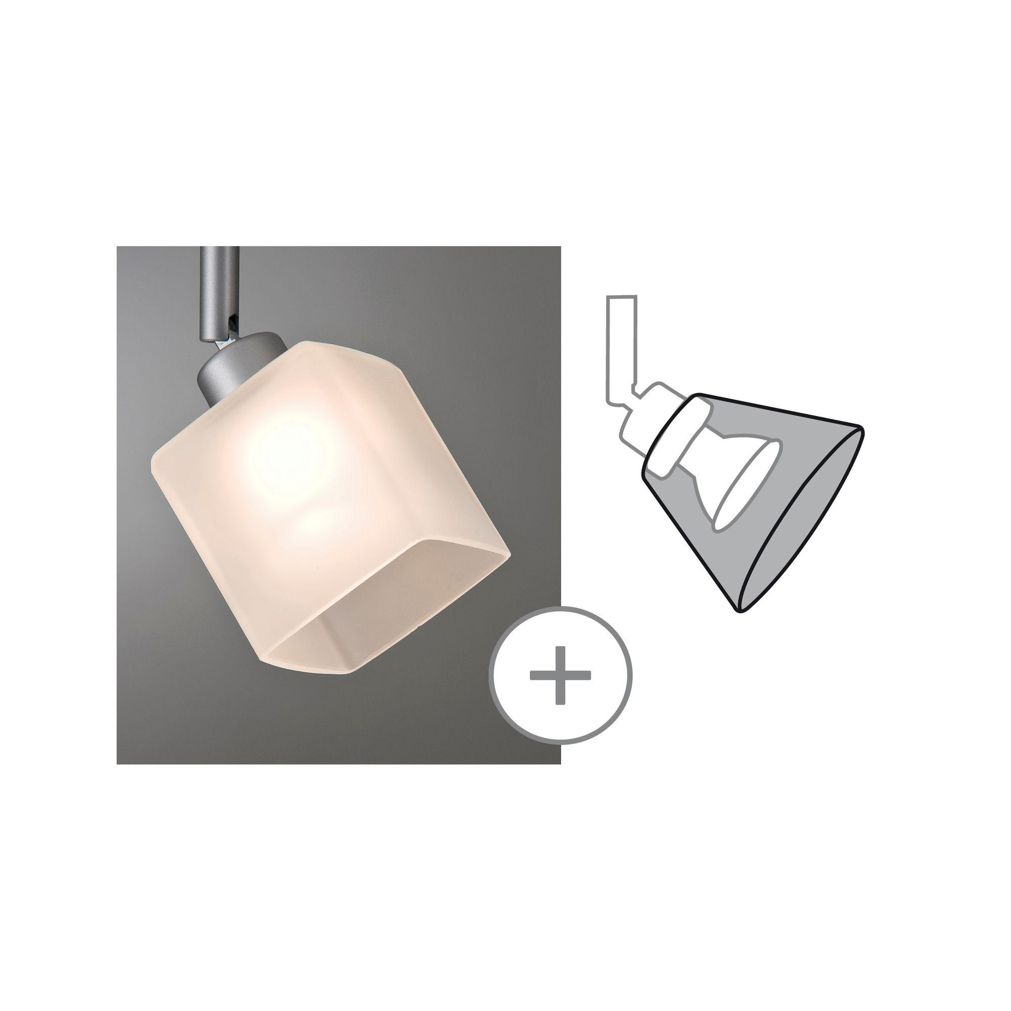 SCHIENENSYSTEM-LEUCHTENSCHIRM URail 7,5/7,5/8 cm   - Weiß, Design, Glas (7,5/7,5/8cm) - Paulmann