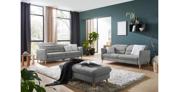 2-SITZER-SOFA in Webstoff Hellgrau - Eiche Bianco/Hellgrau, Design, Holz/Textil (234-262/85-106/98-112cm) - Dieter Knoll