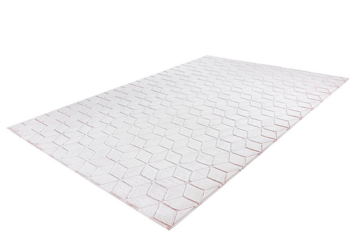 TEPPICH 120/160 cm Vivica 125 Weiß / Rosé Weiß, Roségold  - Roségold/Weiß, KONVENTIONELL, Textil (120/160cm)
