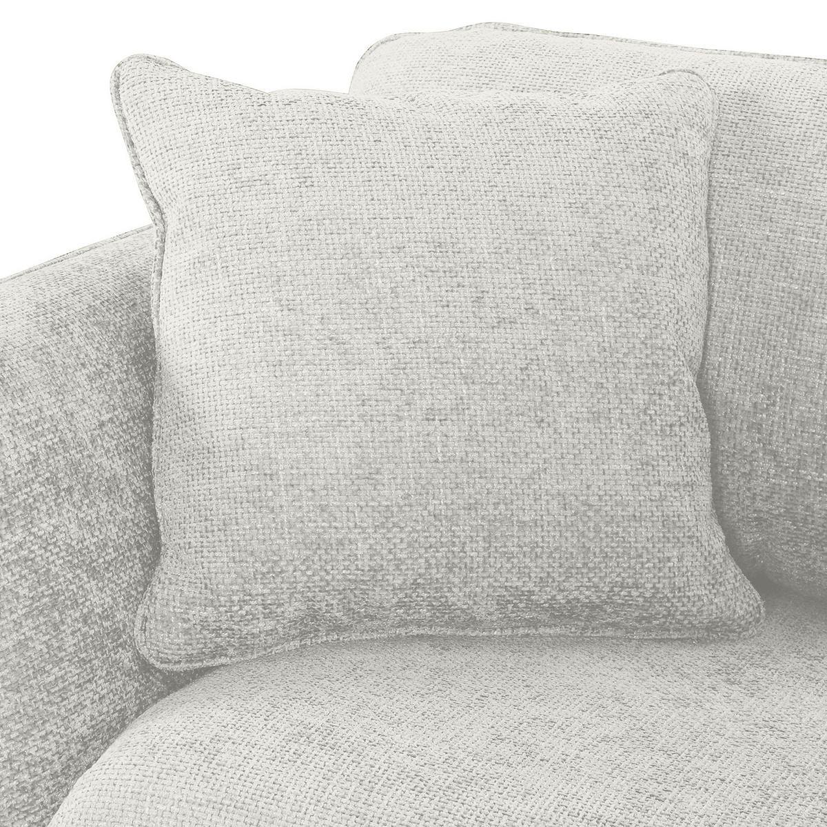 BIGSOFA Chenille Beige  - Beige/Schwarz, KONVENTIONELL, Textil/Metall (215/70/98cm) - Carryhome