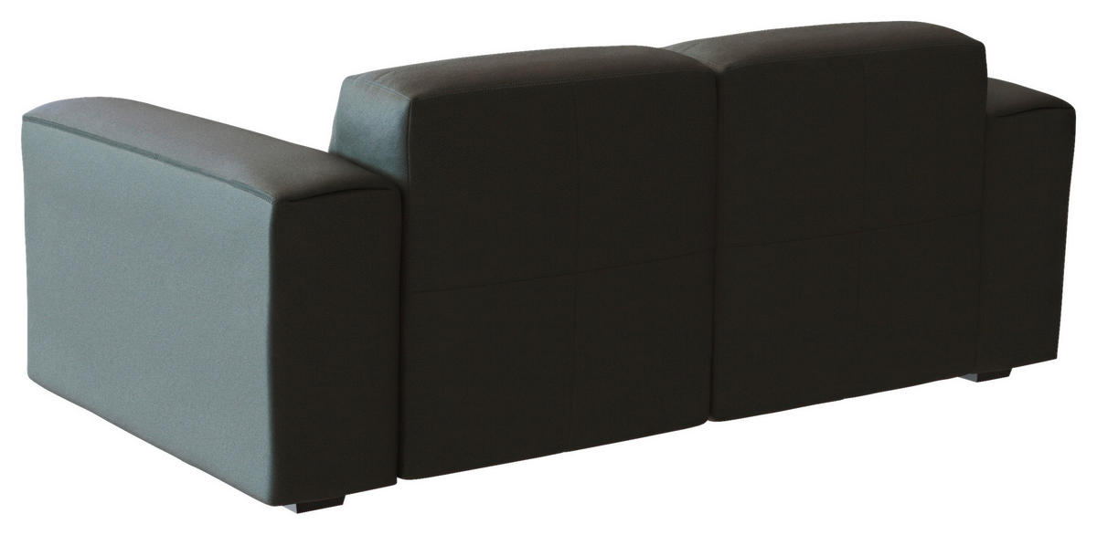 2-SITZER-SOFA Dunkelgrau Echtleder  - Dunkelgrau/Schwarz, Design, Leder/Holz (187/73/102cm) - Livetastic