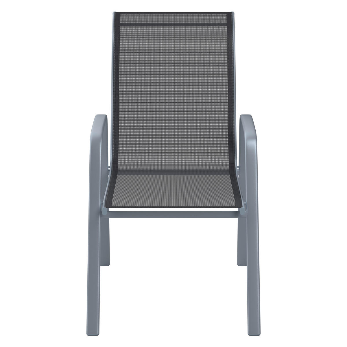 BAŠTENSKA STOLICA ZA SLAGANJE - srebrna/crna, Konvencionalno, metal/tekstil (54/93/74cm) - Ambia Garden