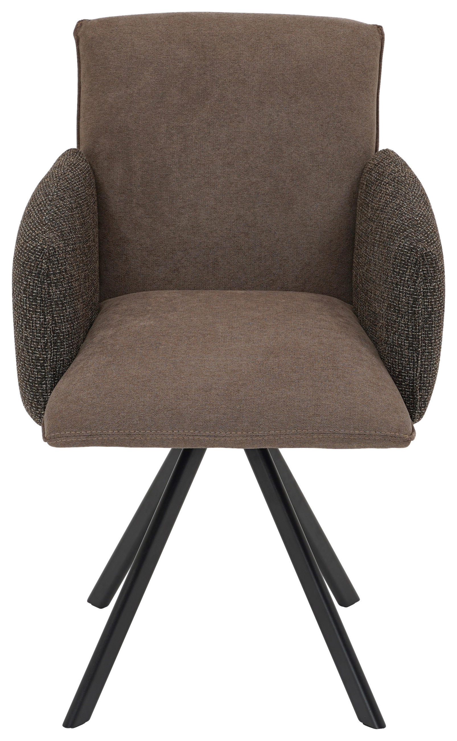ARMLEHNSTUHL  in Webstoff, Mikrofaser  - Schwarz/Braun, Design, Textil/Metall (60/96/61cm) - Linea Natura