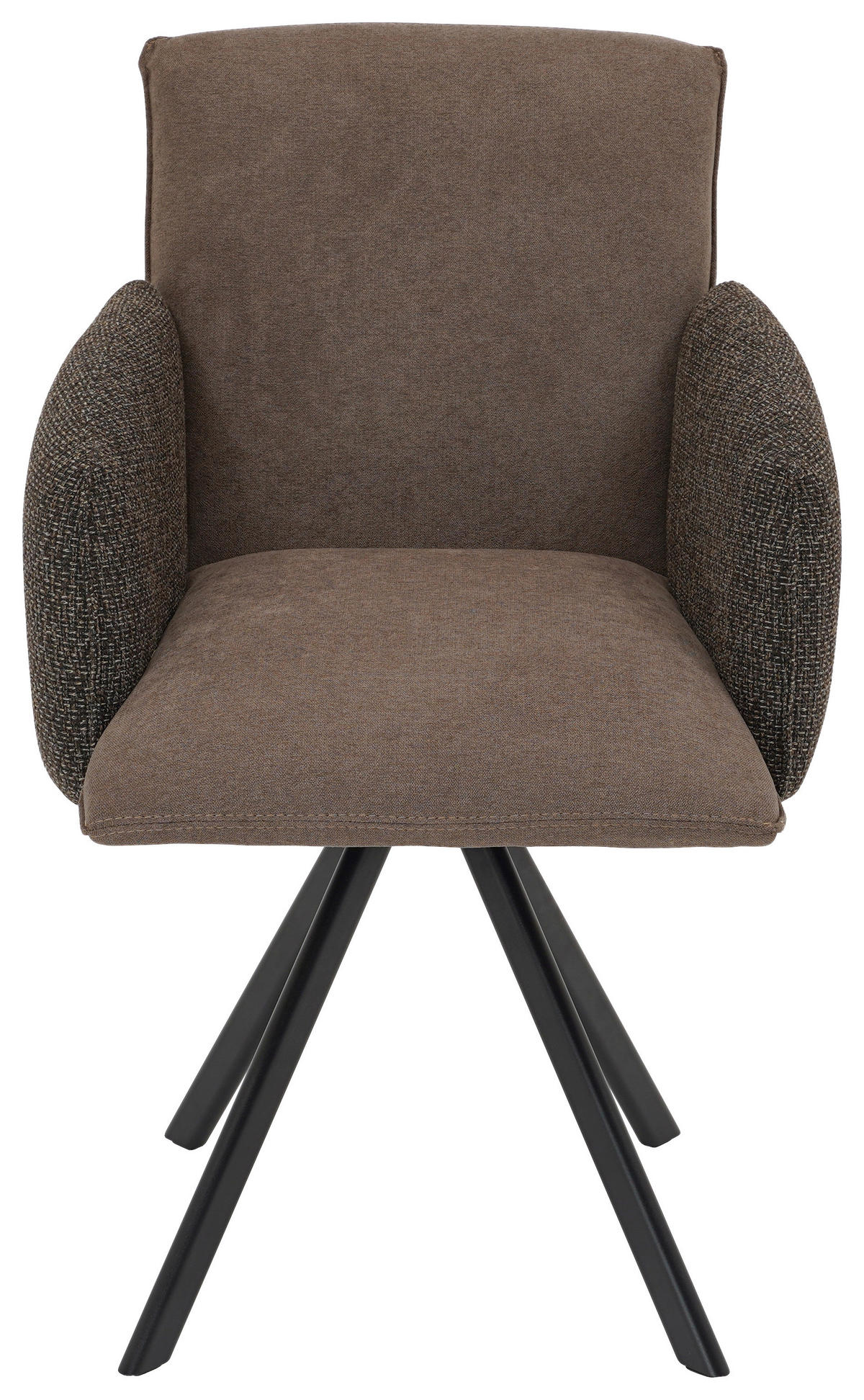 ARMLEHNSTUHL  in Webstoff, Mikrofaser  - Schwarz/Braun, Design, Textil/Metall (60/96/61cm) - Linea Natura