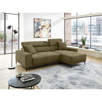ECKSOFA Cord Olivgrün  - Schwarz/Olivgrün, Basics, Textil/Metall (250/183cm) - Livetastic