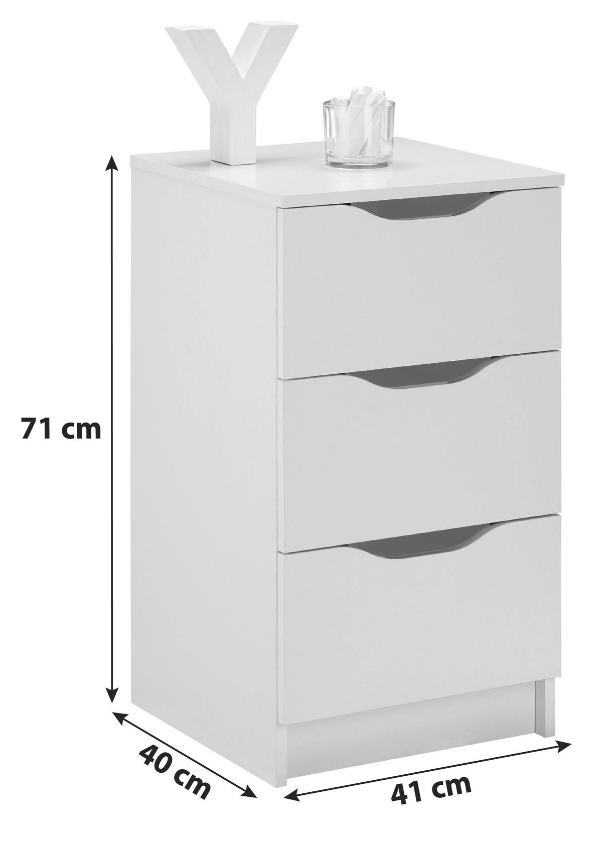 NACHTSCHRANK 41/71/40 cm  - Weiß, MODERN (41/71/40cm) - MID.YOU