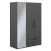 KLEIDERSCHRANK in Graphitfarben  - Anthrazit/Graphitfarben, Design, Glas/Holzwerkstoff (151,3/213,6/59,3cm) - Cantus