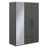 KLEIDERSCHRANK  in Graphitfarben  - Anthrazit/Graphitfarben, Design, Glas/Holzwerkstoff (151,3/213,6/59,3cm) - Cantus