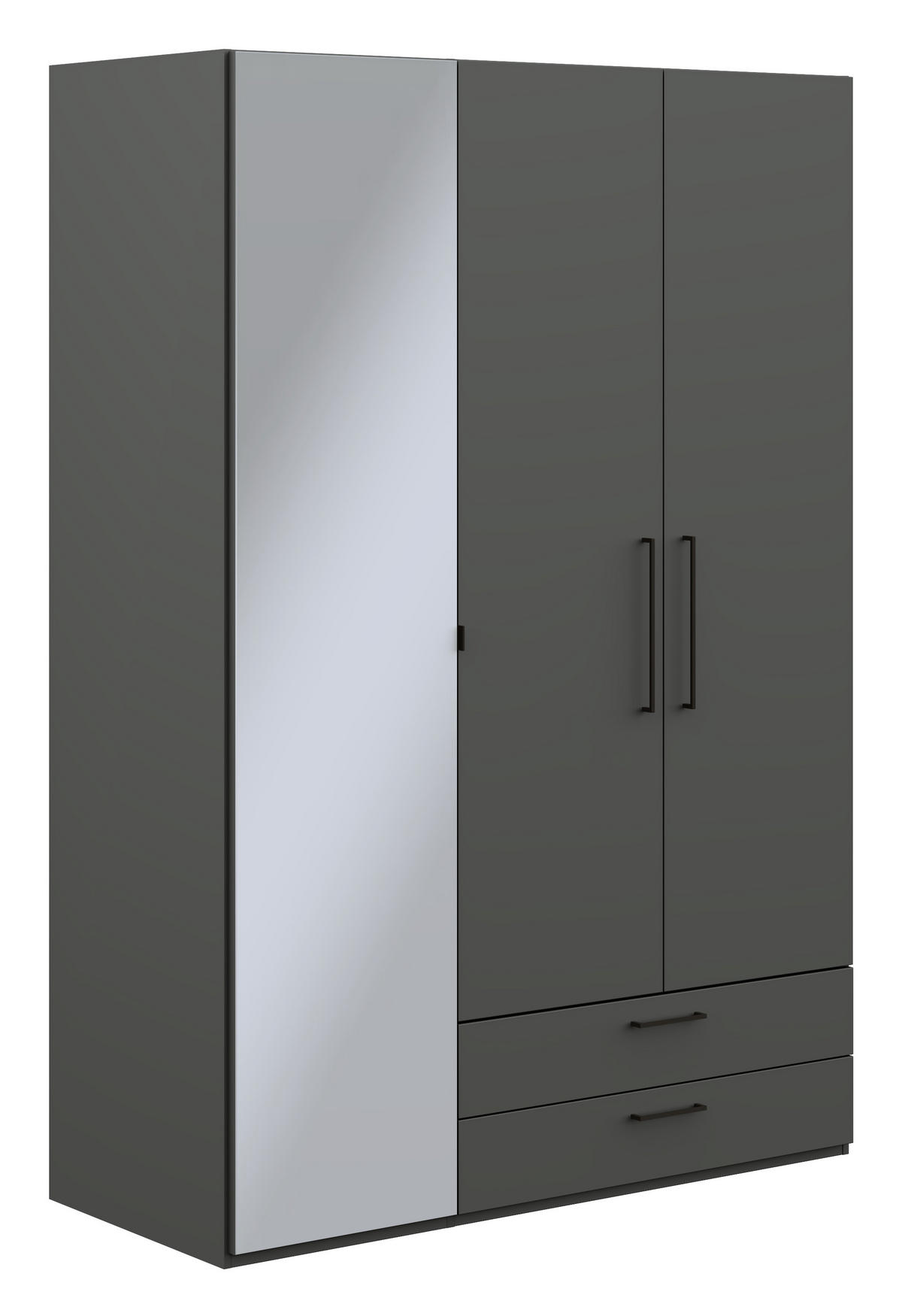 KLEIDERSCHRANK  in Graphitfarben  - Anthrazit/Graphitfarben, Design, Glas/Holzwerkstoff (151,3/213,6/59,3cm) - Cantus