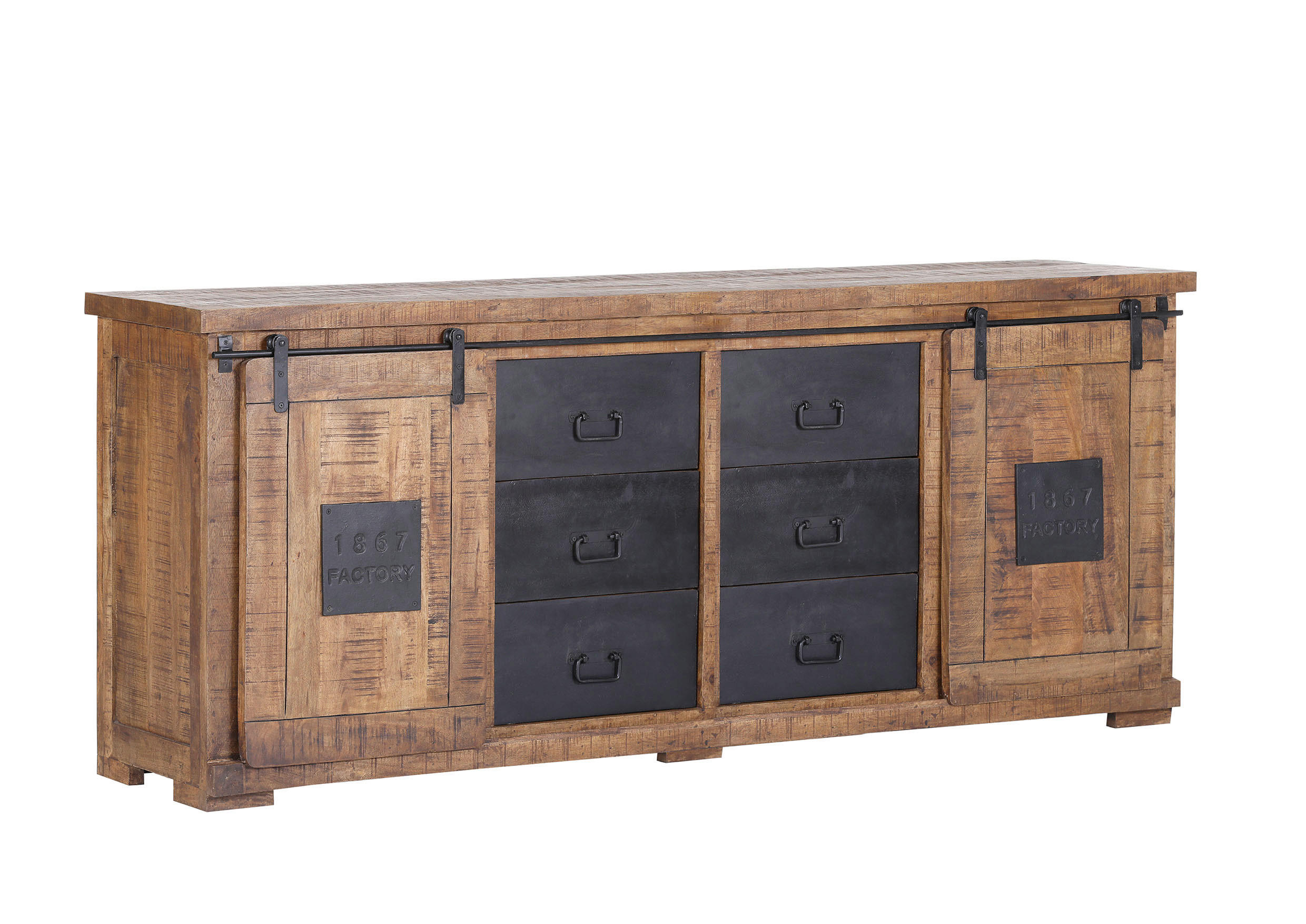 Landscape Sideboard Natur, Schwarz 195x85x45 cm