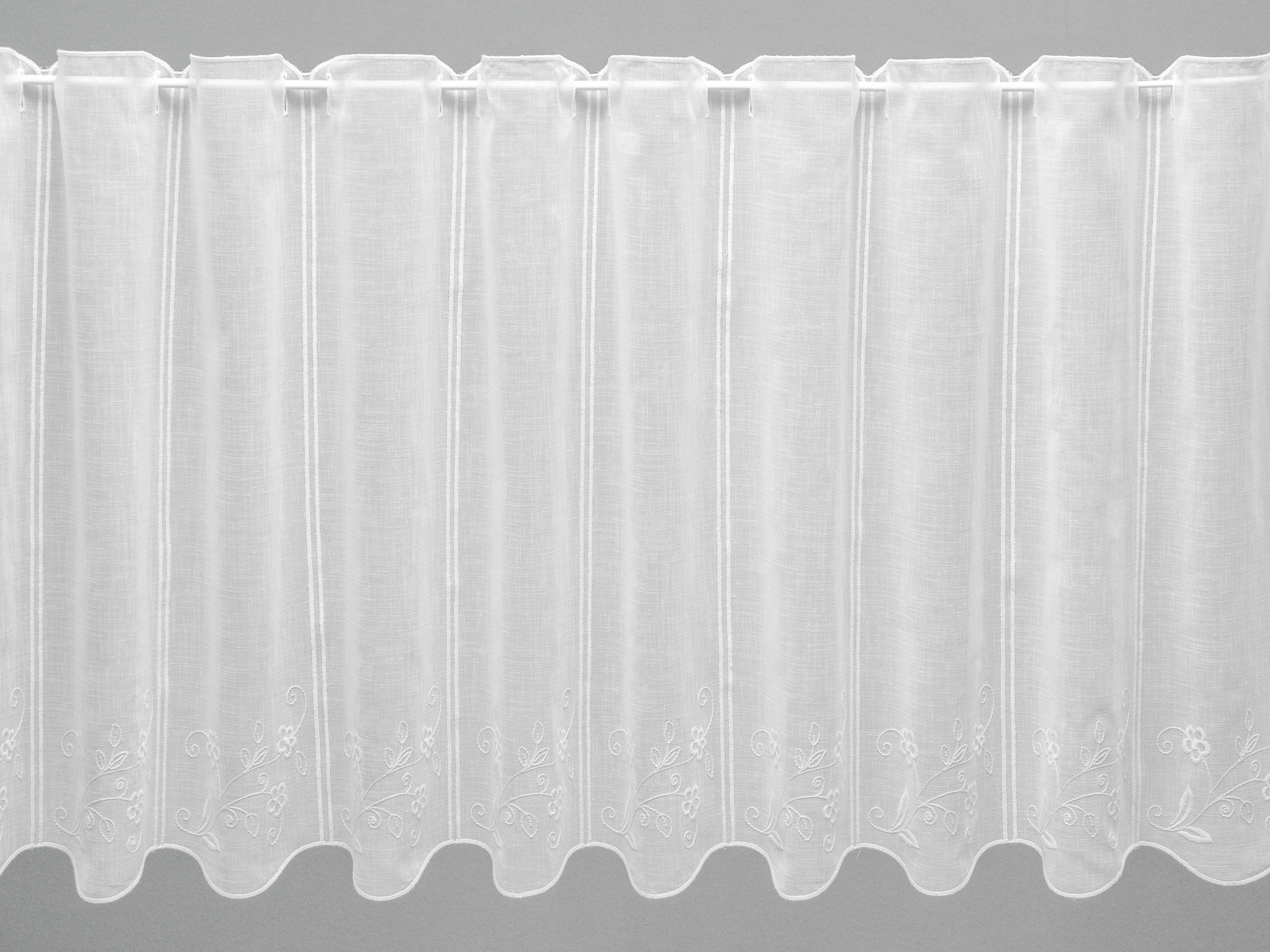 KRATKA TRANSPARENTNA ZAVESA bela - bela, Osnovno, tekstil (90cm)