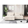 ECKSOFA Creme Cord  - Creme/Schwarz, MODERN, Holz/Textil (145/210cm) - Carryhome