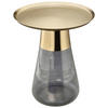 BEISTELLTISCH in Metall, Glas  - Goldfarben/Grau, Design, Glas/Metall (42/51cm) - Kayoom