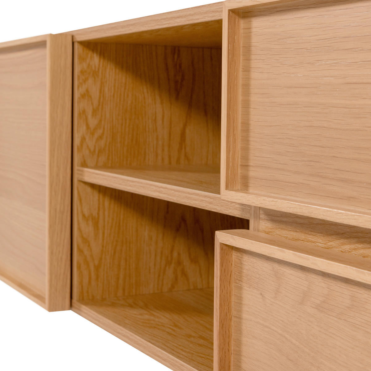 LOWBOARD TOURS 180/51/42 cm 2 Schublade(n) stehend  - Schwarz/Naturfarben, Design, Holzwerkstoff/Metall (180/51/42cm) - Livetastic