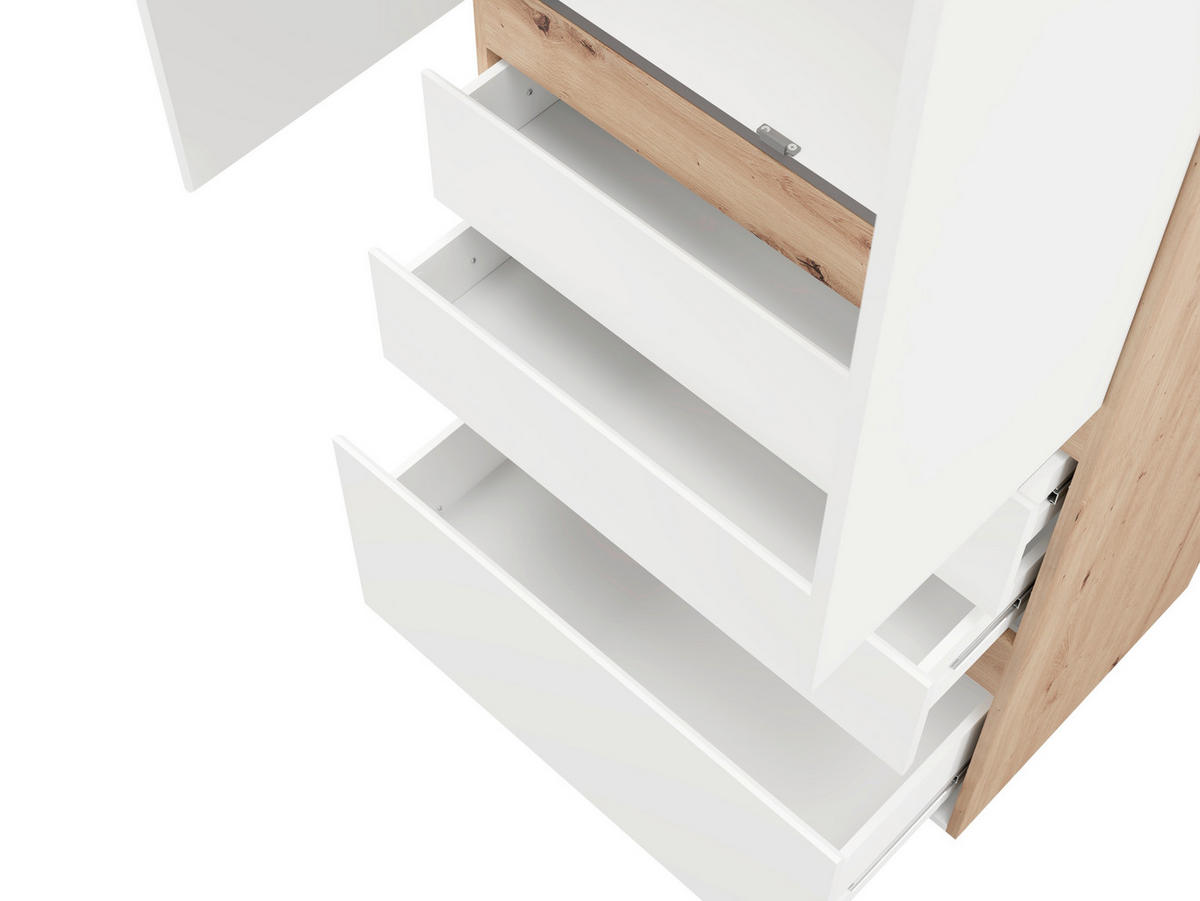 ORMAR ZA ODJEĆU bijela, hrast Artisan   - bijela/hrast Artisan, Moderno, drvni materijal (78,5/207,5/51,5cm)