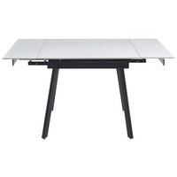 JEDILNA MIZA, bela  - črna/bela, Basics, kovina/keramika (90-150/77/90cm) - Novel