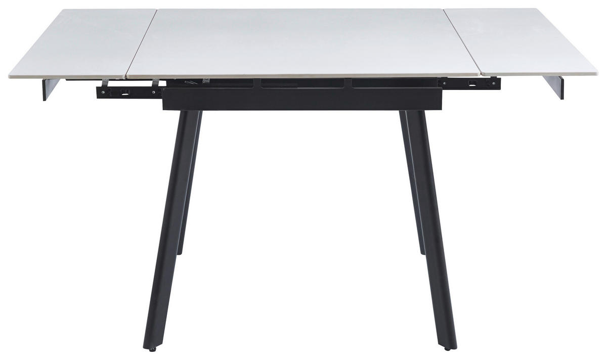 JEDILNA MIZA, bela  - črna/bela, Basics, kovina/keramika (90-150/77/90cm) - Novel