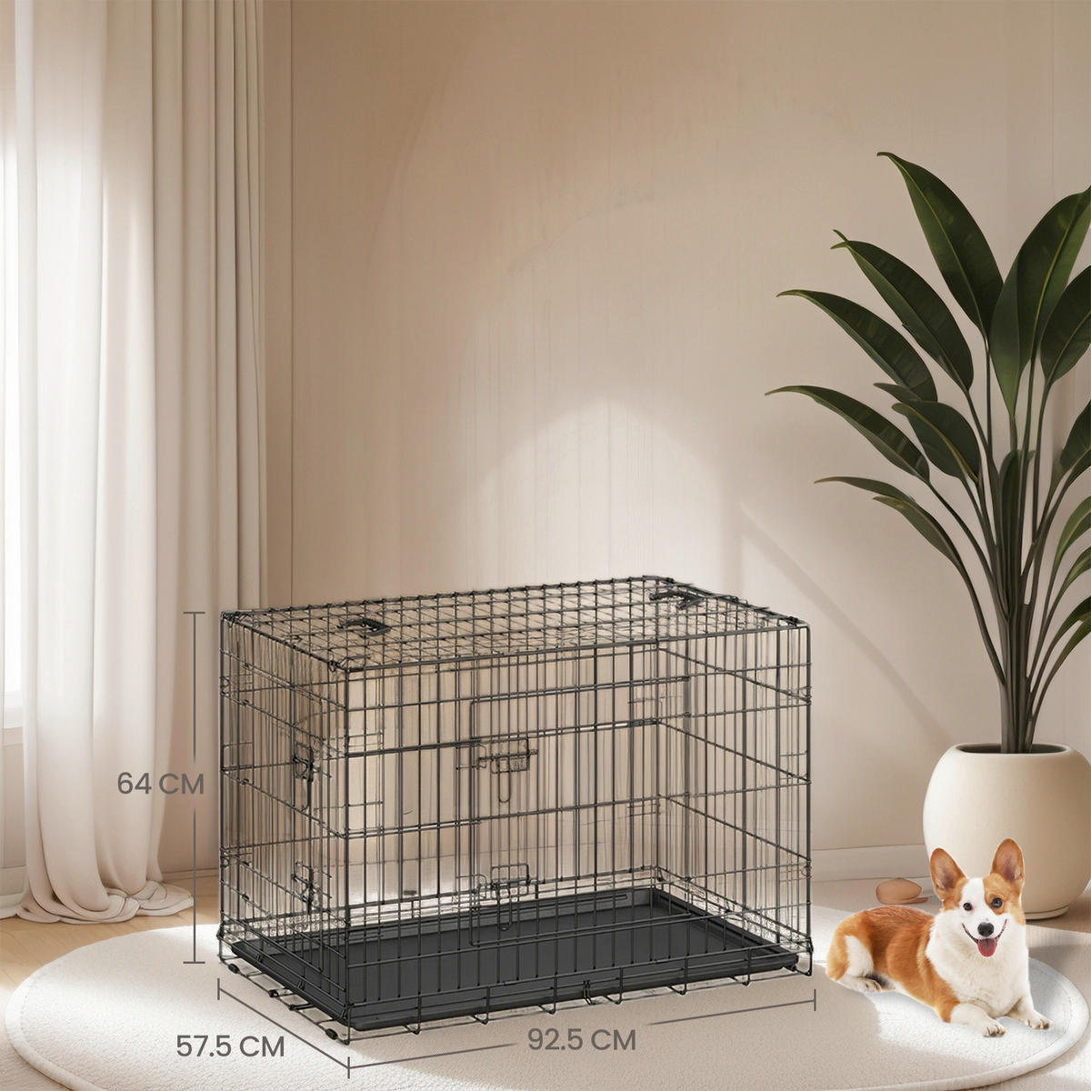 HAUSTIER-TRANSPORTTASCHE - Schwarz, Trend, Kunststoff/Metall (92,5/64/57,5cm) - Boxxx