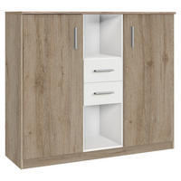 SIDEBOARD  in 122/105/41 cm  - Alufarben/Weiß, KONVENTIONELL, Holzwerkstoff/Kunststoff (122/105/41cm) - Carryhome