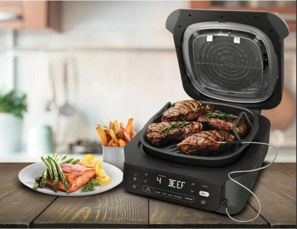 HEIßLUFTFRITTEUSE NINJA 5,7 L  - Grau Hochglanz/Anthrazit, Basics, Keramik (35,5/28/43cm)