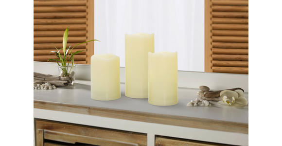 LED-KERZENSET  - Creme, LIFESTYLE, Kunststoff - Ambia Home