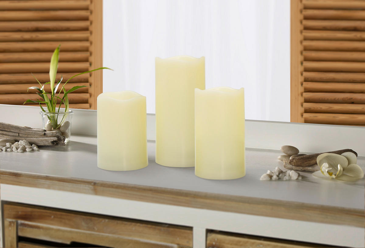 LED-LJUS SET  - cremefärgad, Lifestyle, plast - Ambia Home